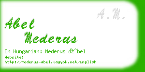 abel mederus business card